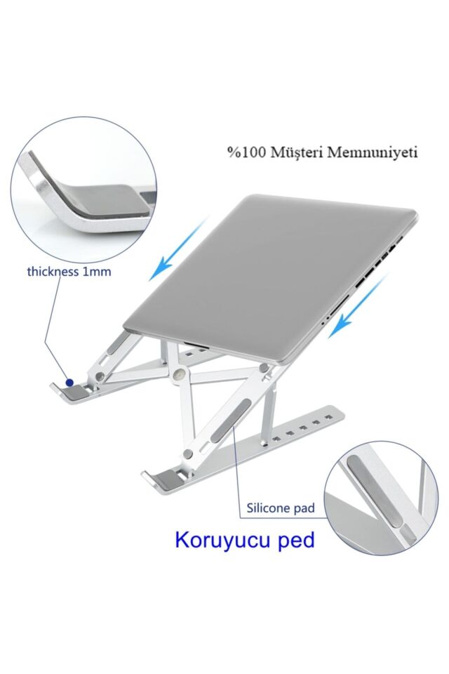 Alüminyum Yükseltici Tutucu Manyetik Katlanabilir Ayarlı Dizüstü Laptop Standı Ayaklık Kaymaz