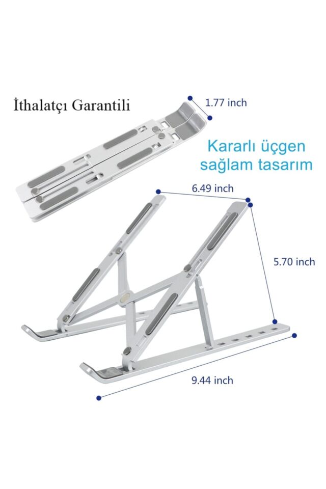 Alüminyum Yükseltici Tutucu Manyetik Katlanabilir Ayarlı Dizüstü Laptop Standı Ayaklık Kaymaz