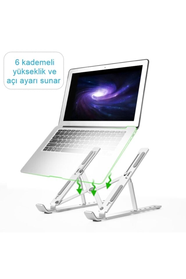 Alüminyum Yükseltici Tutucu Manyetik Katlanabilir Ayarlı Dizüstü Laptop Standı Ayaklık Kaymaz