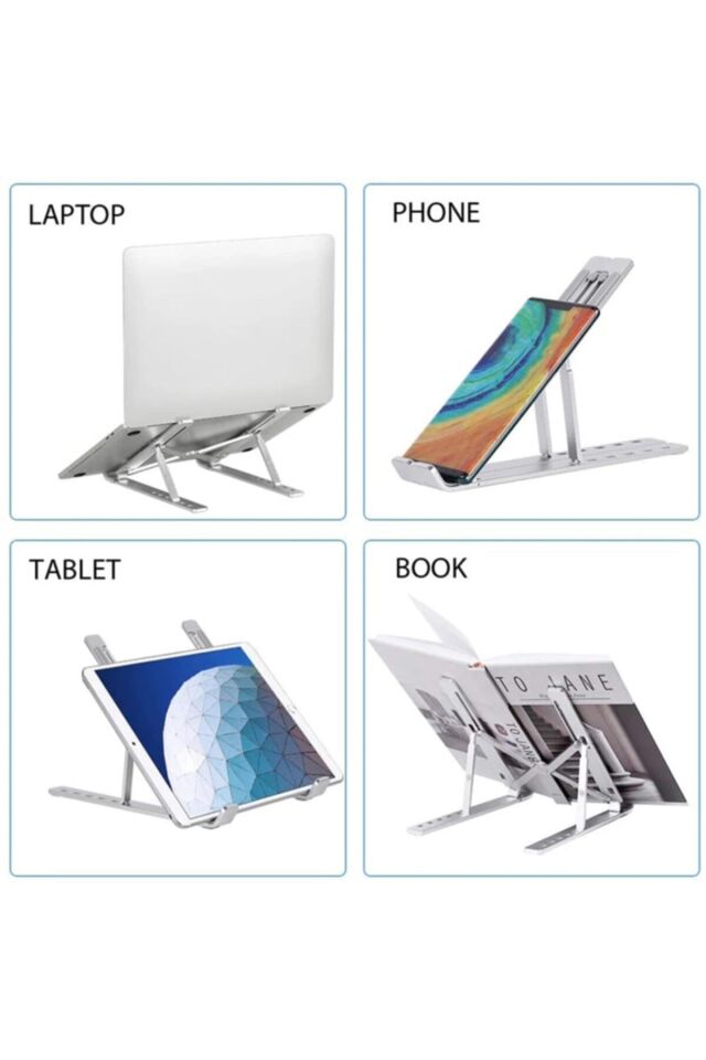 Alüminyum Yükseltici Tutucu Manyetik Katlanabilir Ayarlı Dizüstü Laptop Standı Ayaklık Kaymaz