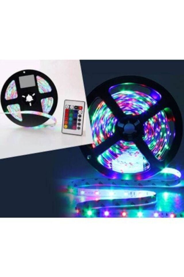Led Animasyonlu Tak Çalıştır Kumandalı Trafolu Rgb Şerit Işık Aydınlatma 5 Metre Şşr Karışık - Tek Ebat