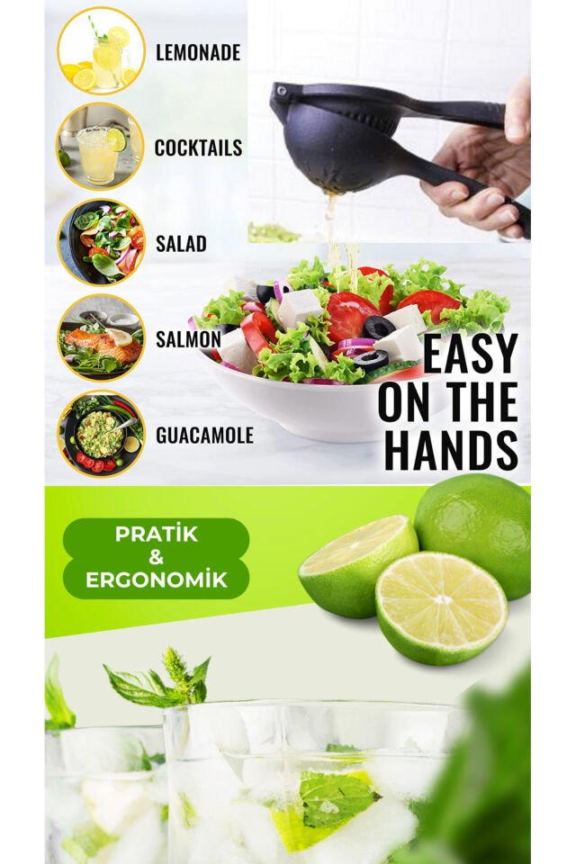 Döküm Limon Sıkacağı Gerçek Döküm Siyah Tek Ebat