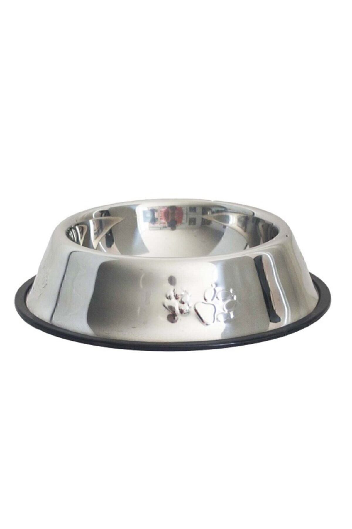 1 Adet 20 Cm Çelik Metal Kedi Köpek Mama Ve Su Kabı gri - Tek Ebat