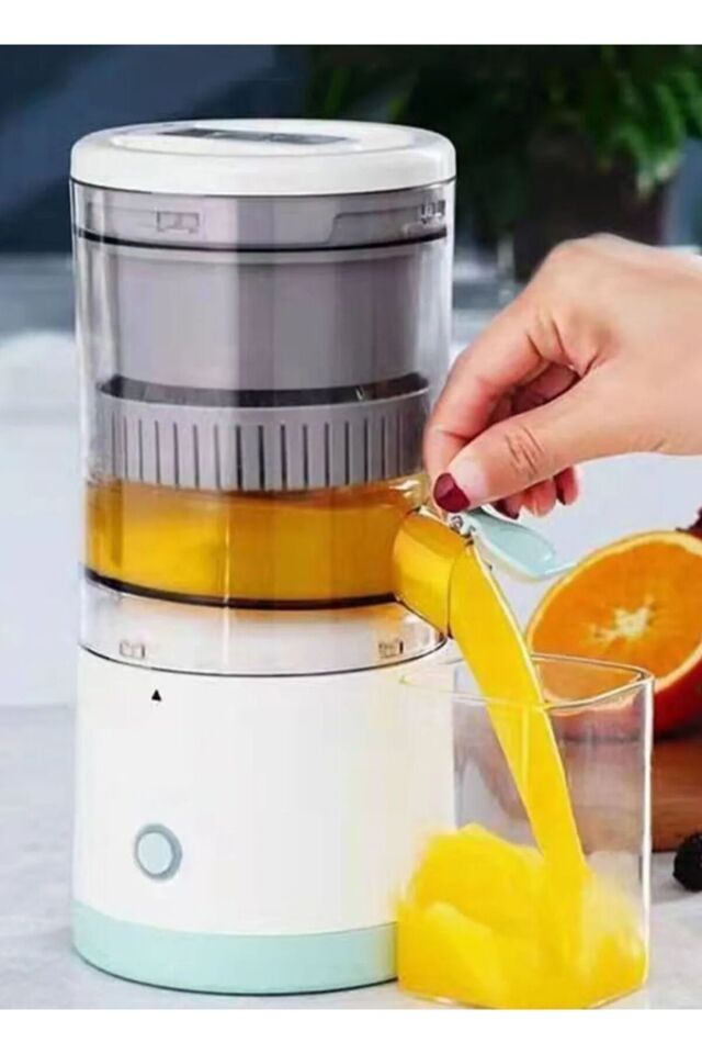Şarjlı Mini Elektrikli Meyve Sıkacağı Taşınabilir Mikser Sıkma Basınç Sıkacağı Meyve Suyu Makinesi Beyaz - Tek Ebat