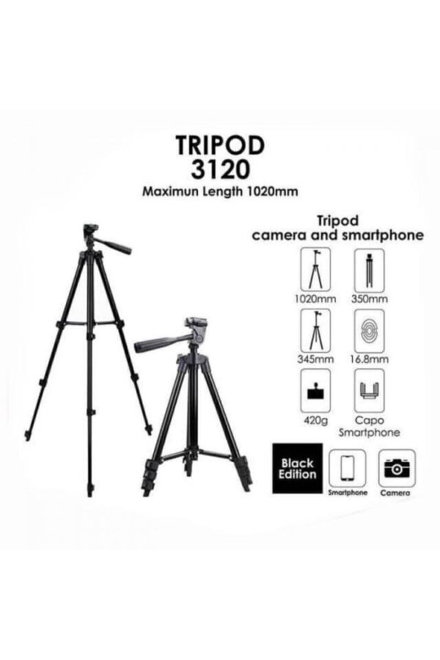 Profesyonel Tripod 3120a Çantalı Ayarlanabilir