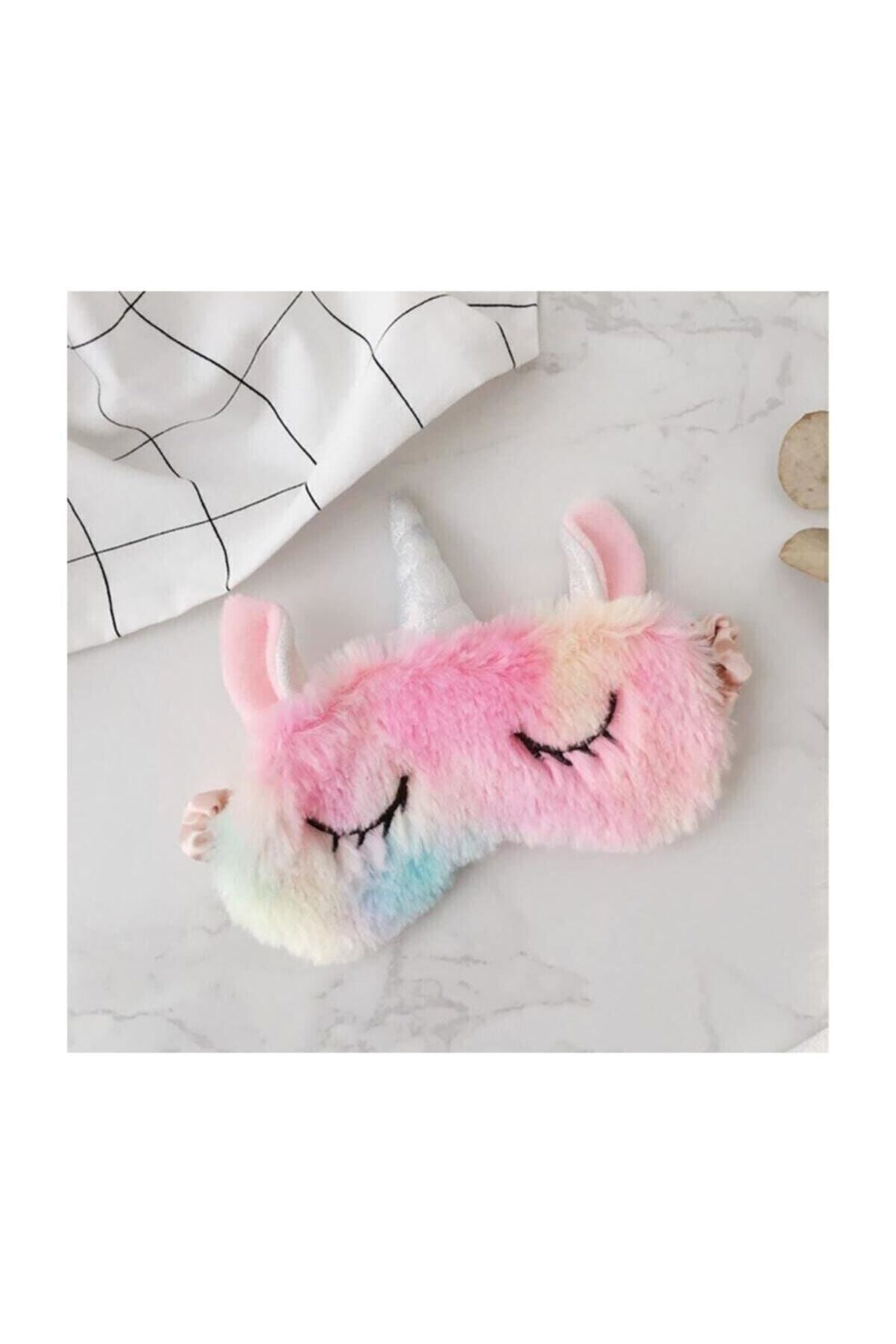 Kadın Pembe Unicorn Figürlü Peluş Uyku Göz Bandı no color - 40 x 60 + 60 x 100
