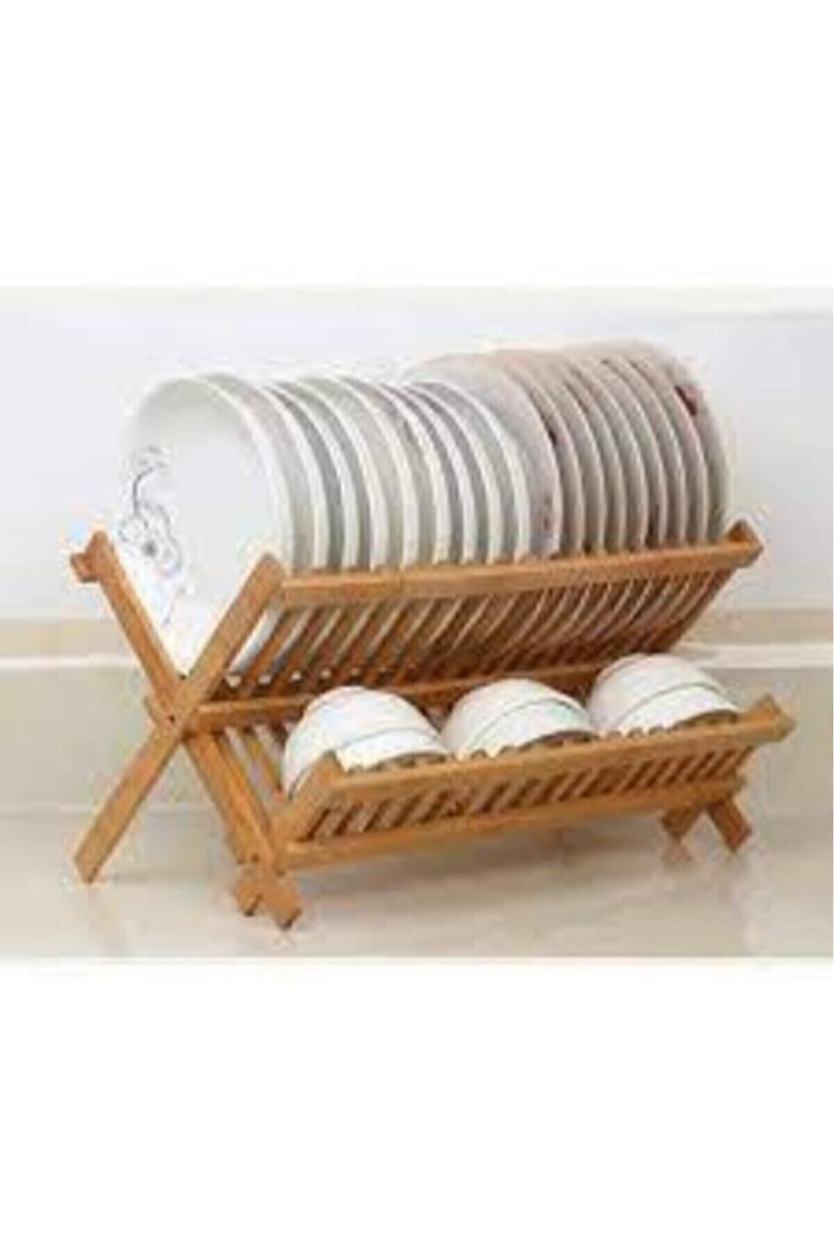 Bambu Bulaşık Sepeti Bambu Tabaklık Bulaşıklık 42 Cm Bambu Bulaşık Sepeti Bambu Tabaklık koza gift