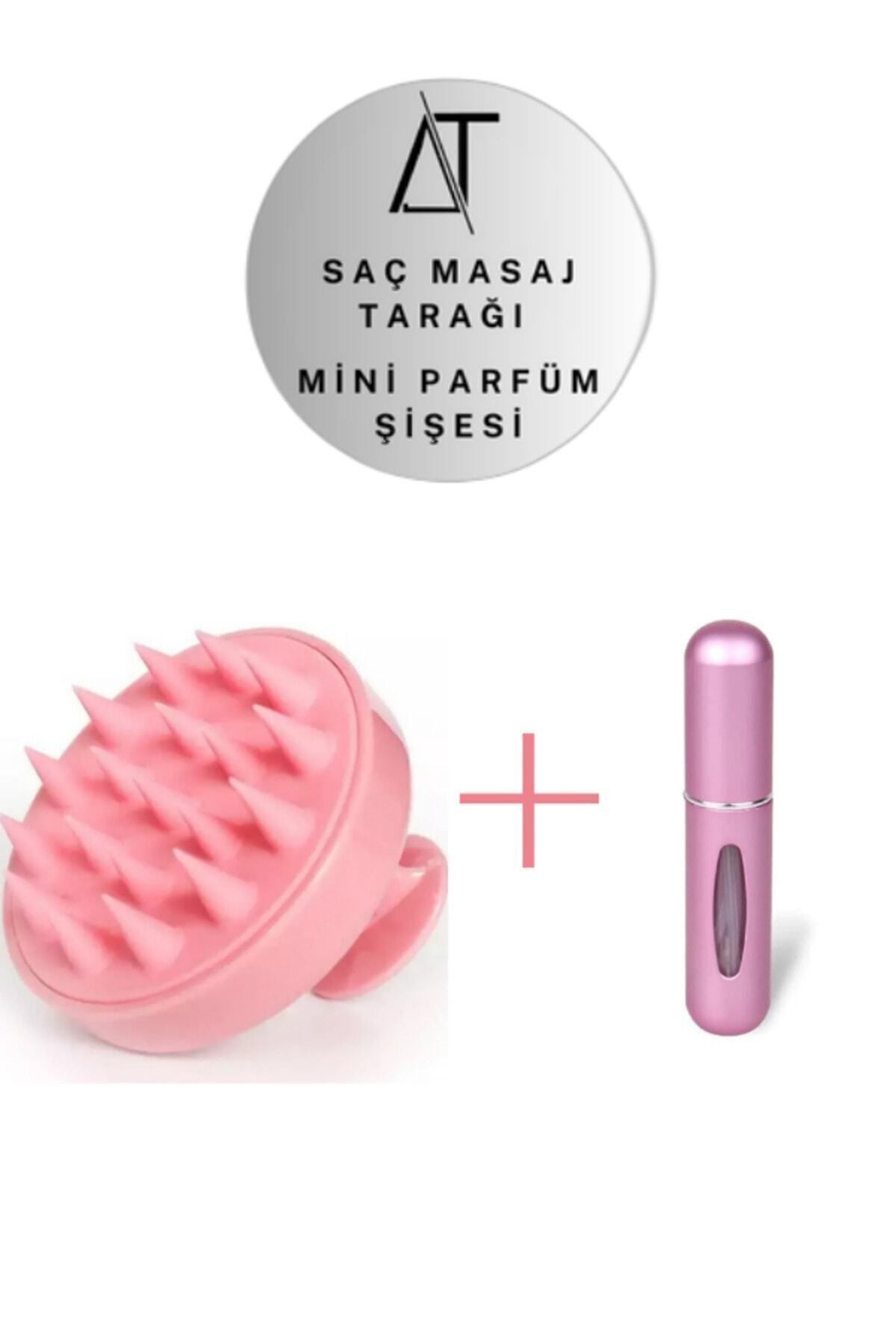 Saç Masaj Tarağı + Taşınabilir Mini Doldurulabilir Parfüm Şişesi 2Li Set