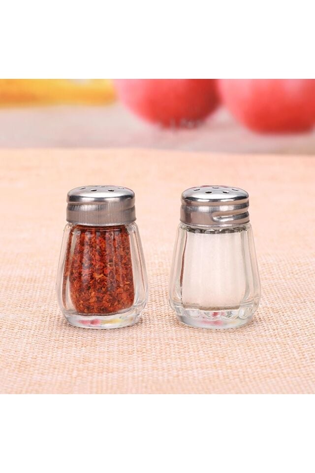 Salty Cam 1 Adet Tuzluk 20ml Oval Tek Kişilik Tuzluk-karabiberlik Seti Paslanmaz Çelik Kapak