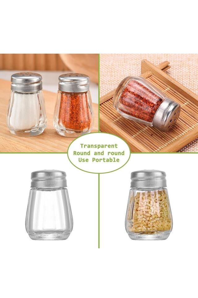 Salty Cam 1 Adet Tuzluk 20ml Oval Tek Kişilik Tuzluk-karabiberlik Seti Paslanmaz Çelik Kapak