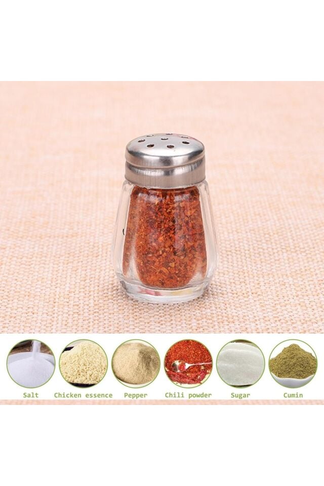 Salty Cam 1 Adet Tuzluk 20ml Oval Tek Kişilik Tuzluk-karabiberlik Seti Paslanmaz Çelik Kapak