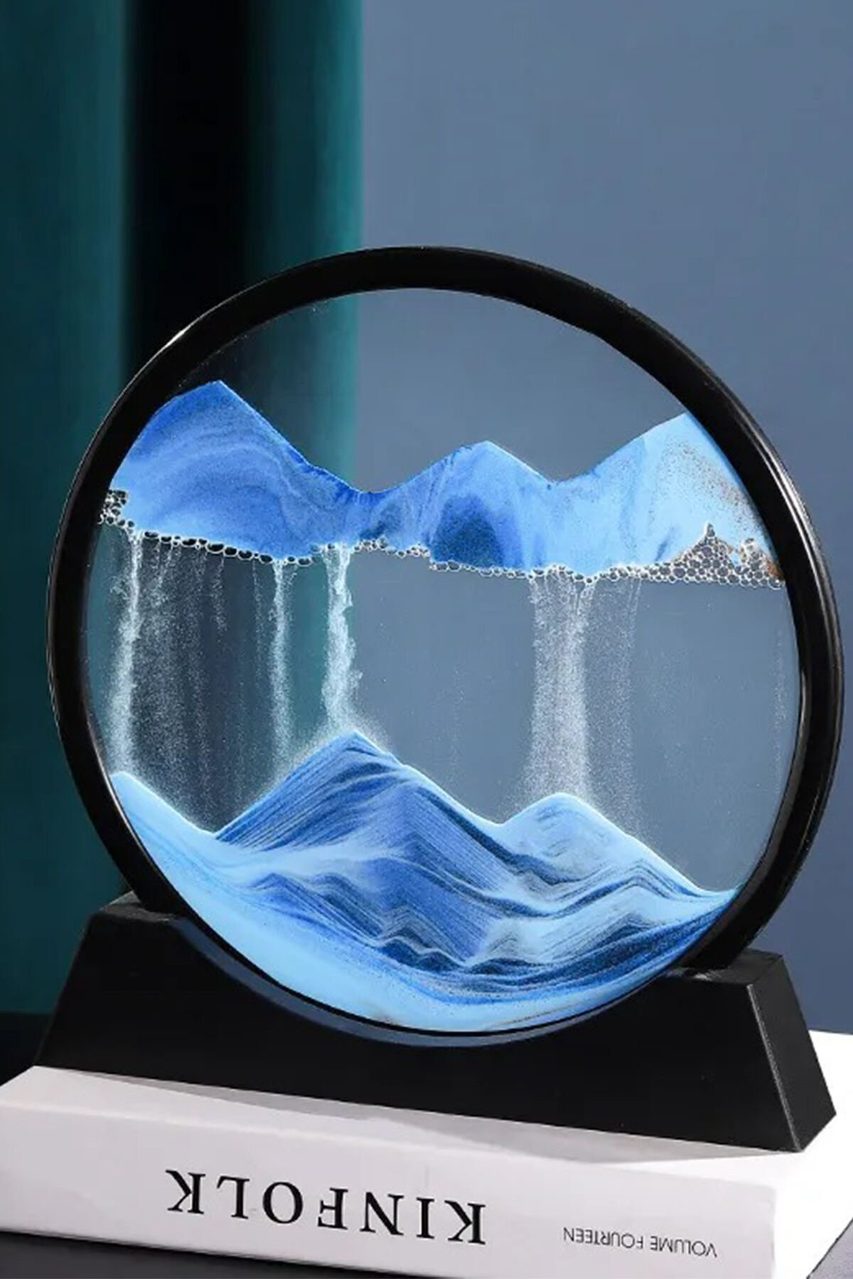 Hediyelik Kum Saati Yuvarlak Model Standlı Dekoratif Kum Saati 19cm BEYAZ - Tek Ebat