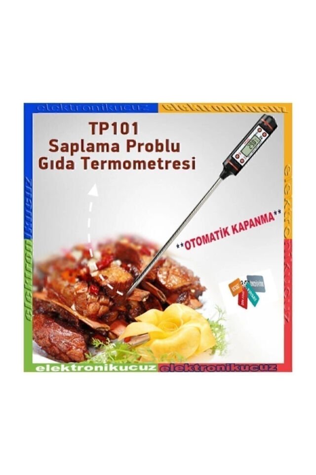 Dijital Gıda Mutfak Termometresi Sıcaklık Ölçer Tp-101 Tek Ebat - 300