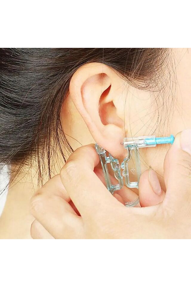 2 Adet Kulak Delme - Piercing Küpe Tabancası - Hijyenik Kulak Delme Kiti NoColor-4a3cbab4 - Tek Ebat