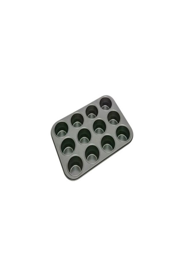 Muffin Kek Kalıbı Teflon 12'li NoColor-1c59b5a5 - Tek Ebat