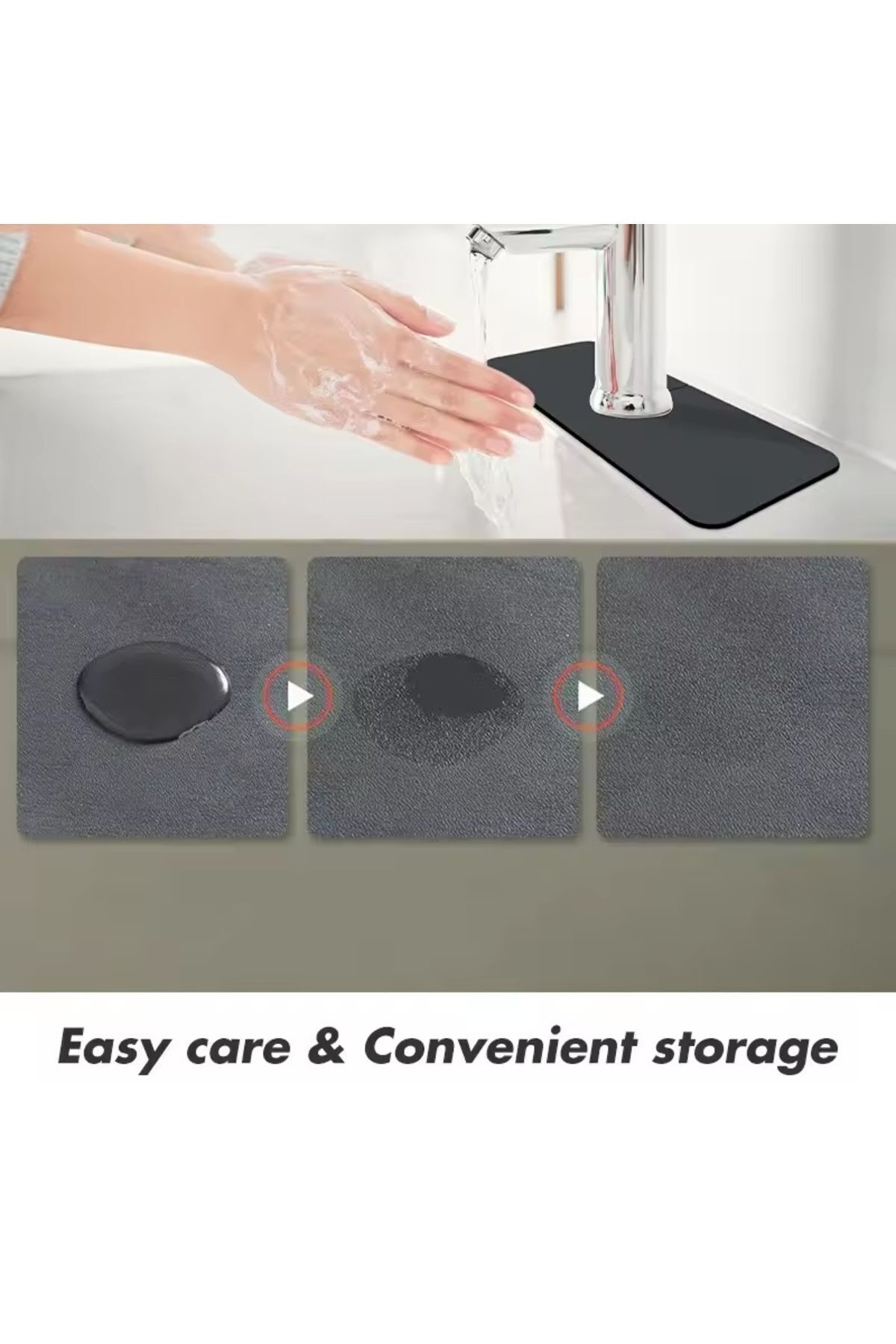 Emici Lavabo Musluk Matı 38x13cm Mutfak Ve Banyo Için Tezgah Üstü Diatom Mat ÇOK RENKLİ - Tek Ebat - Belirtilmemiş