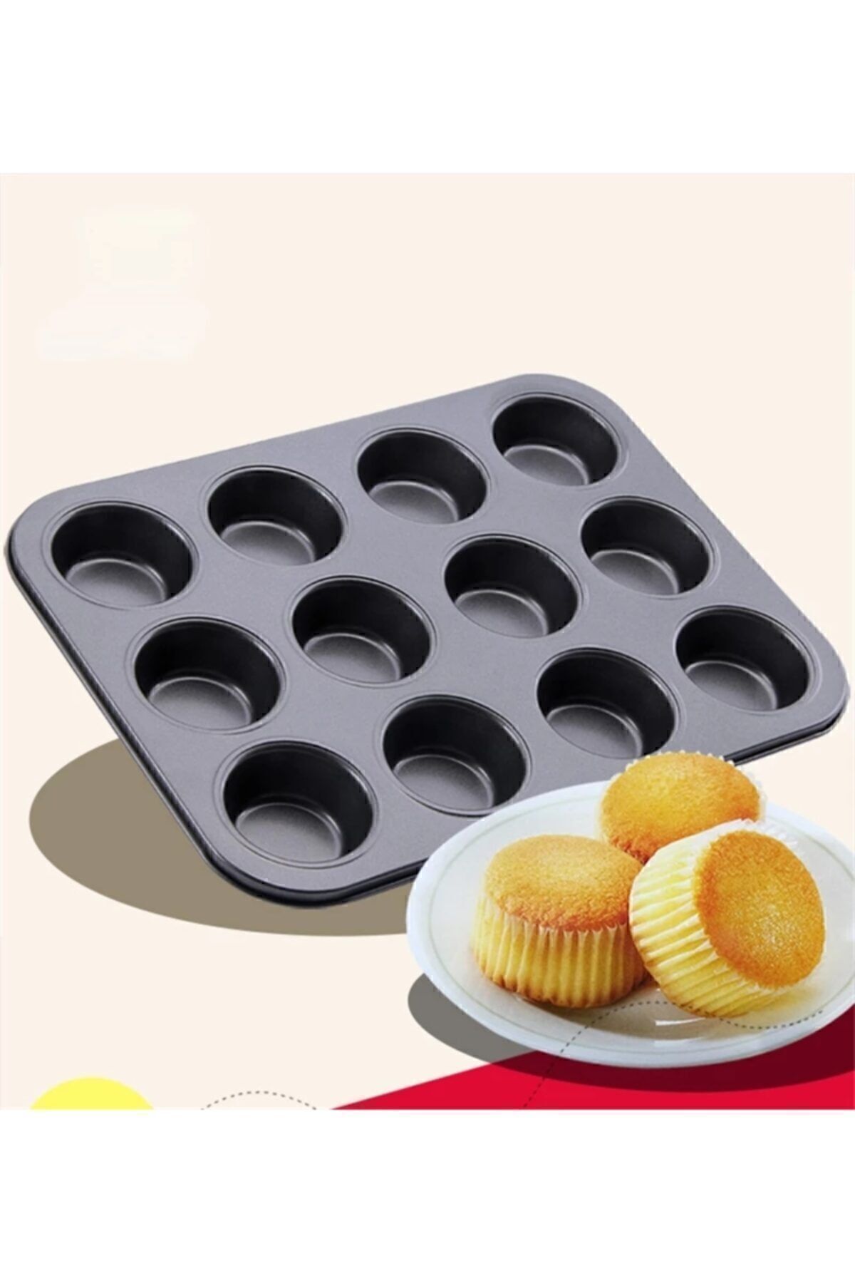 12 Delikli Muffin Cupcake Tepsisi