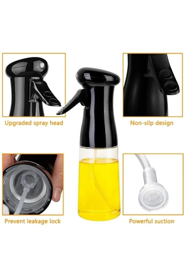 Sprey Yağdanlık, Airfryer için Yağdanlık Püskürtmeli Sprey Cam Şişe Zeytinyağı Sirke Püskürtüc