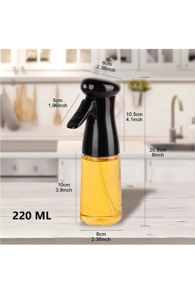Sprey Yağdanlık, Airfryer için Yağdanlık Püskürtmeli Sprey Cam Şişe Zeytinyağı Sirke Püskürtüc