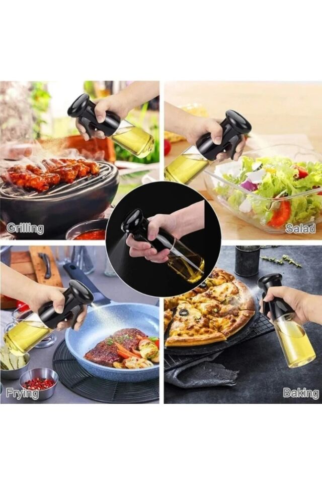 Sprey Yağdanlık, Airfryer için Yağdanlık Püskürtmeli Sprey Cam Şişe Zeytinyağı Sirke Püskürtüc