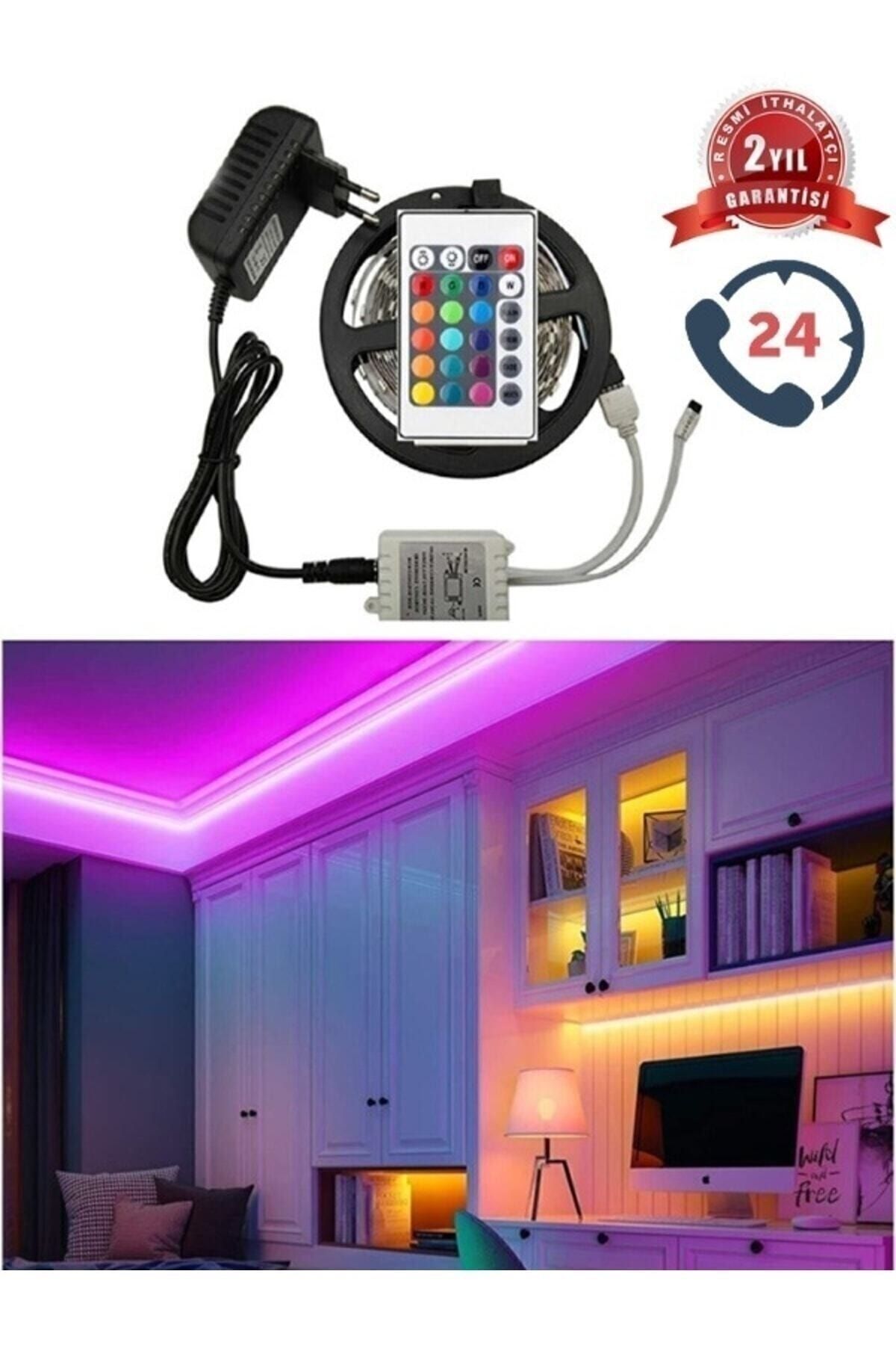 5 Mt Animasyonlu Tak Çalıştır Kumandalı Rgb Şerit Işık Aydınlatma 5 Metre-yapışkan Set Ultra Pixel Karma - Tek Ebat