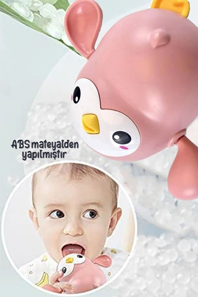 Kurmalı Bebek Banyo Oyuncağı Banyo Küvet Havuz Deniz de Yengeç Kamplumbağ Penguen Yüzen Oyuncak ÇOK RENKLİ - Tek Ebat