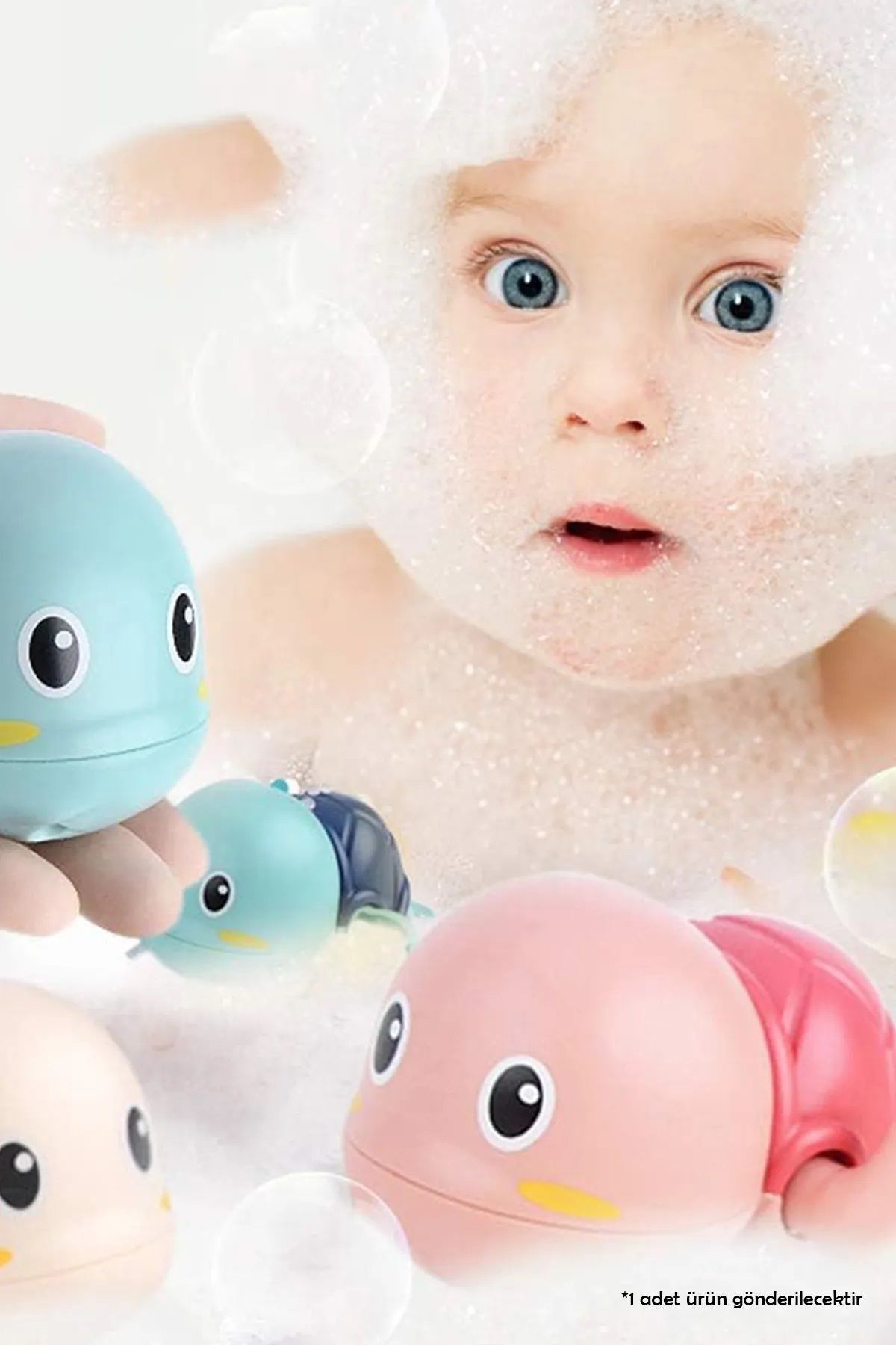 Kurmalı Bebek Banyo Oyuncağı Banyo Küvet Havuz Deniz de Yengeç Kamplumbağ Yüzen Oyuncak çok renkli - Tek Ebat