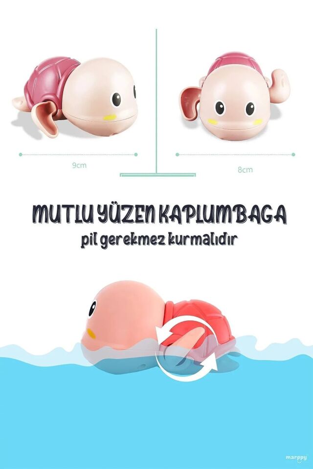 Kurmalı Bebek Banyo Oyuncağı Banyo Küvet Havuz Deniz de Yengeç Kamplumbağ Yüzen Oyuncak çok renkli - Tek Ebat