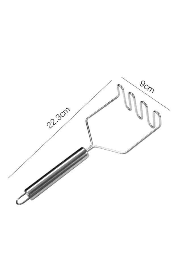 Pratik 24 Cm Lüks Paslanmaz Metal Patates Ezici | Patates Ezici Püre Yapıcı Tek Ebat