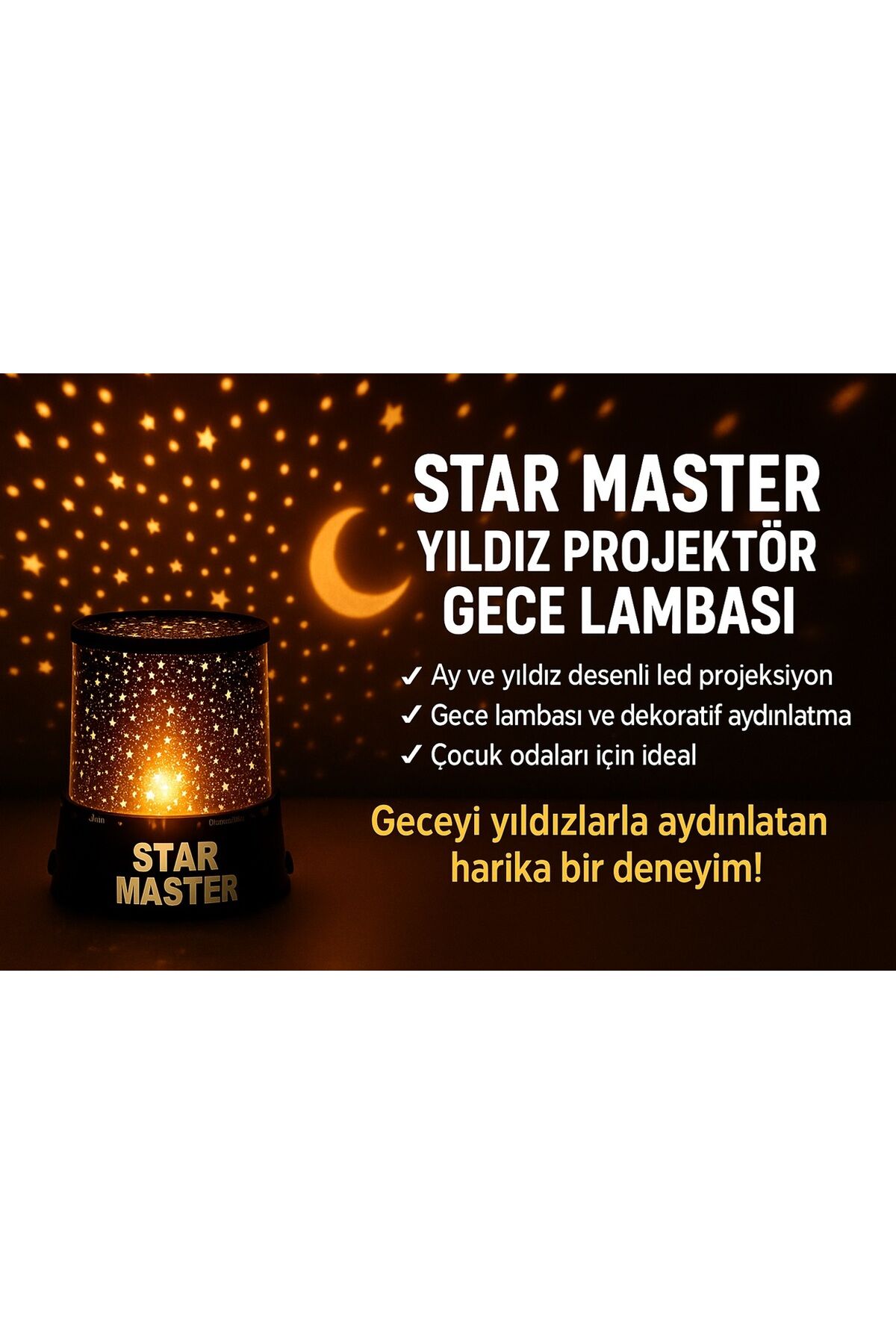 Yıldız Yansıtan Star Master Gece Lambası Çok Renkli - Tek Ebat