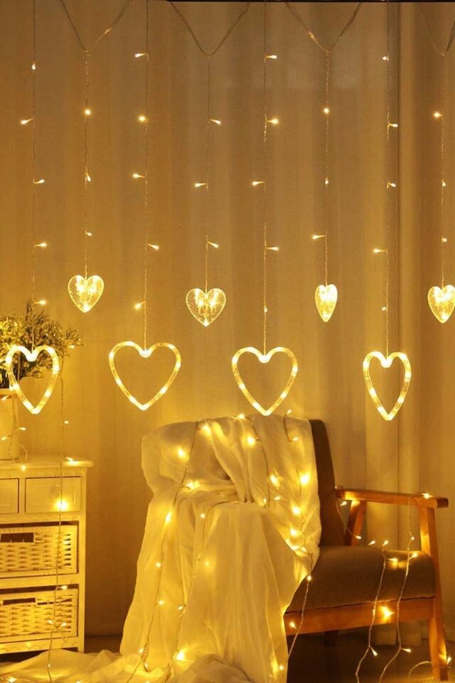 Kalpli Perde Led Işık 2,5 X 1 Metre Sarı
