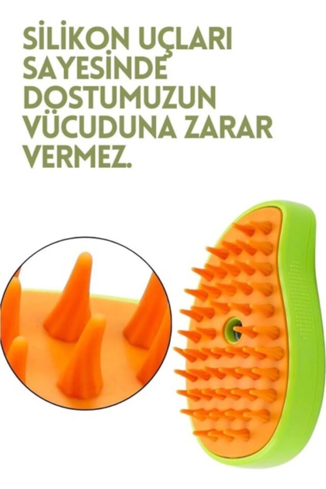 Elektrikli Buharlı Kedi Ve Köpek Bakım Yumuşak Silikon Fırça ( Kedi Köpek Bakım Tarağı) Tek Ebat