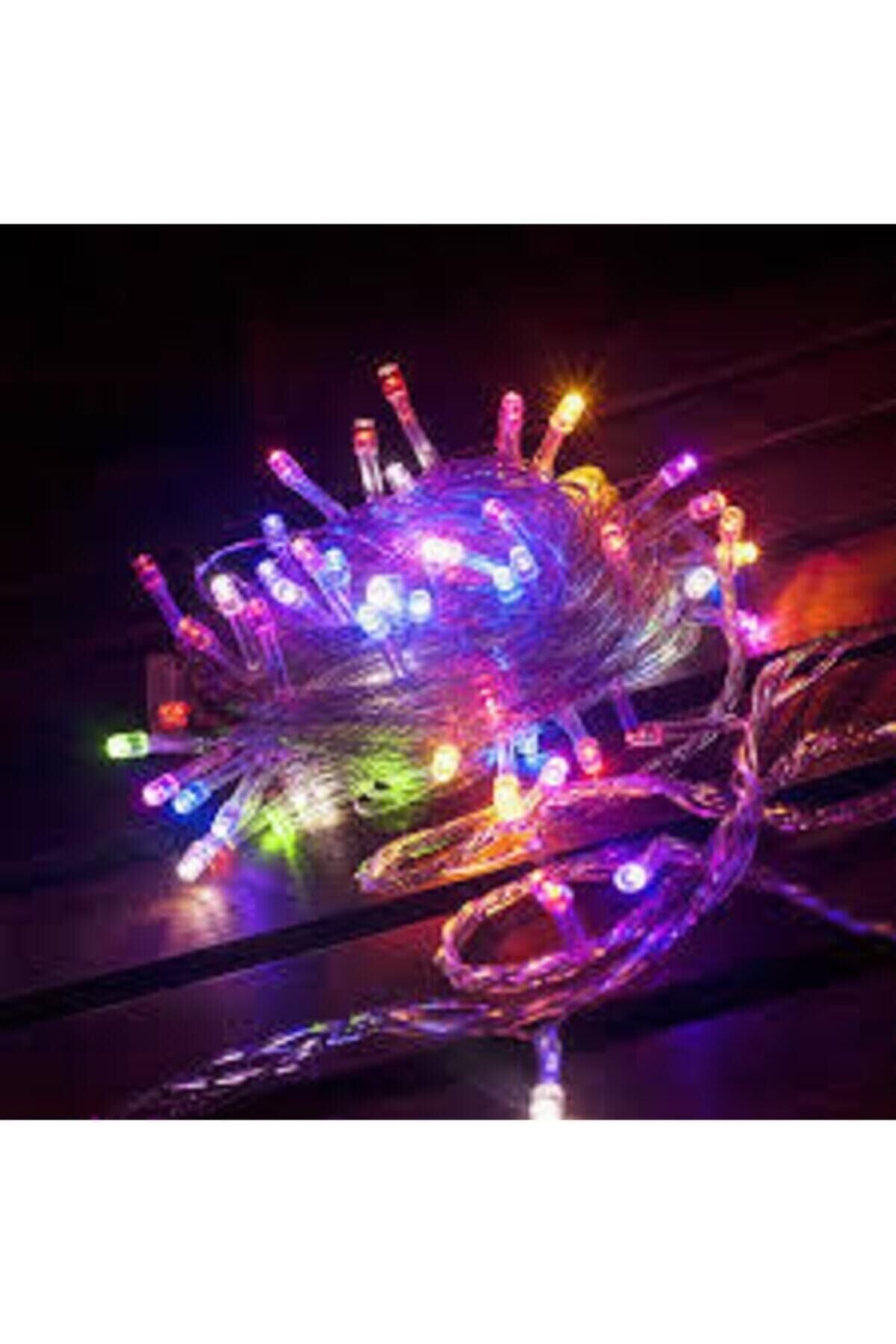 Renkli Rgb 100 Ampüllü 10 Metre Pirinç Işık Işık Yılbaşı Işık Dekoratif