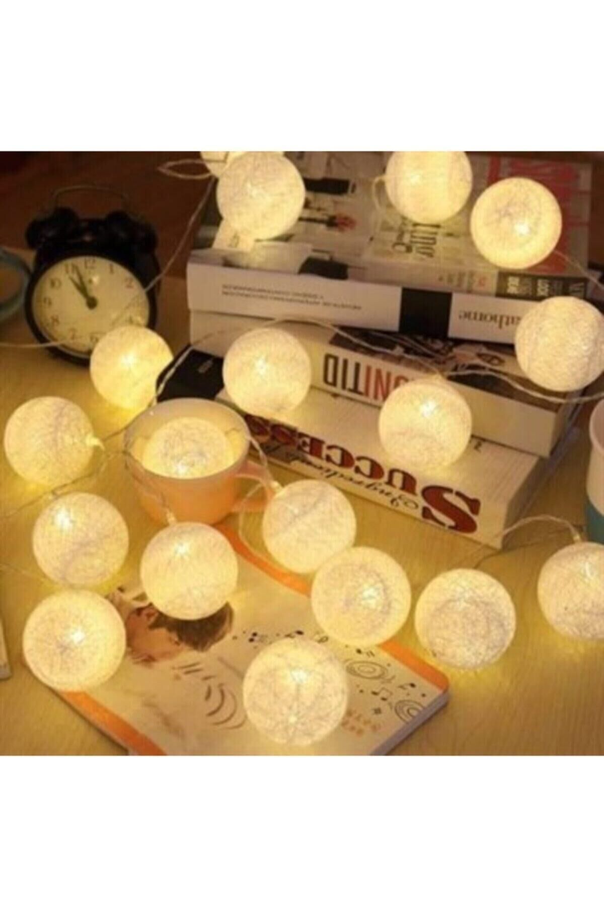 10 Lu Küçük Gün Işığı (sarı) Renk Top Şeklinde Dolama Led 2 Metre Sarı (Günışığı) - Tek Ebat