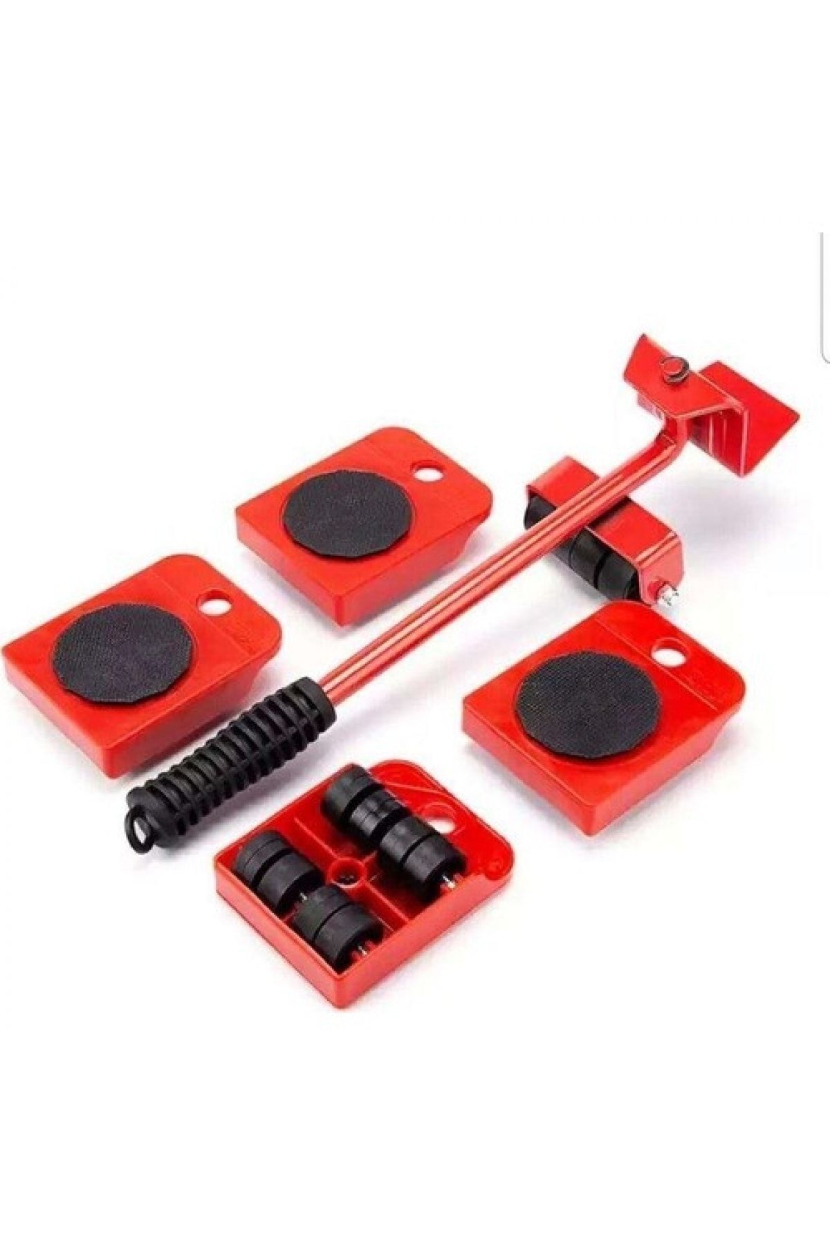 Tekerlekli Mobilya Taşıma Kaydırma Krikolu Beyaz Eşya Taşıma Aparatı Kırmızı