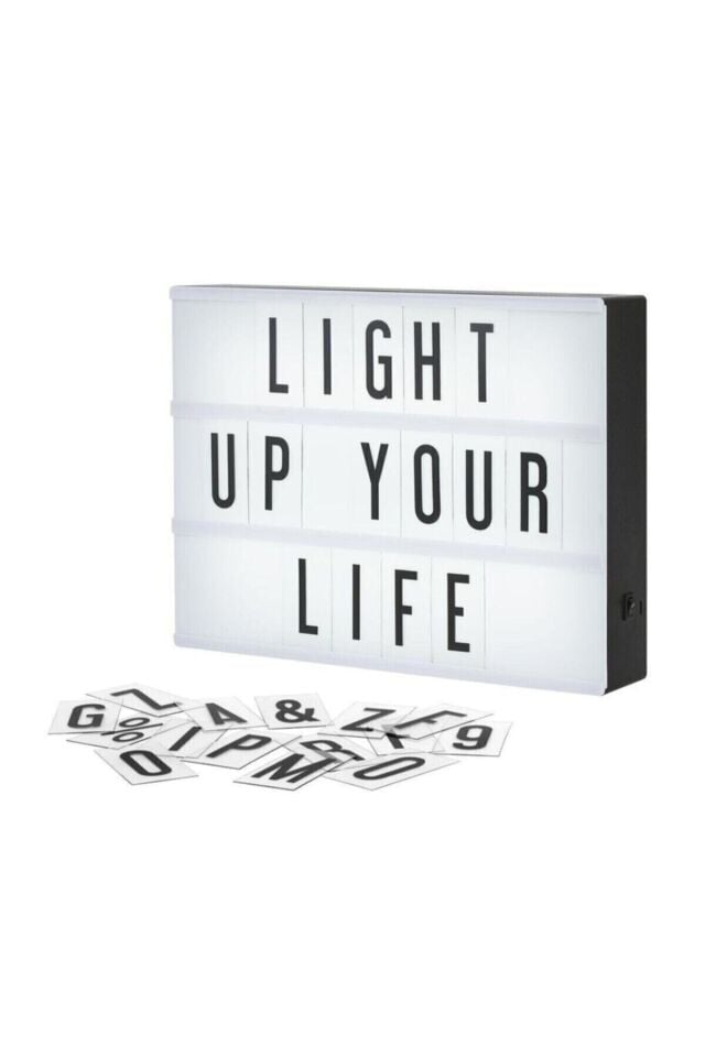 Lightbox A4 Led Işık Işıklı Mesaj Panosu 96 Harf Light Box Pano