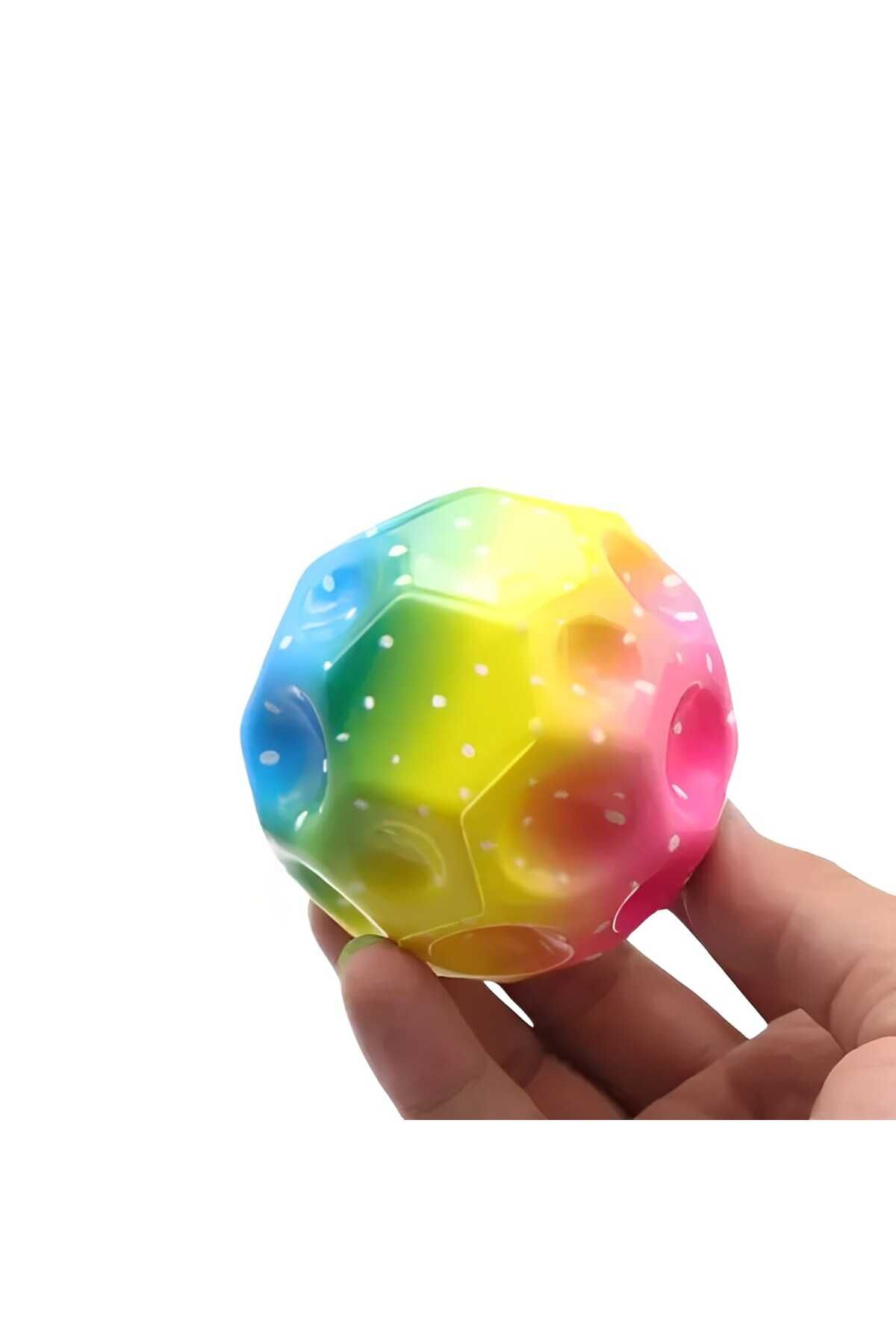 Yükseğe Zıplayan Delikli Bouncer Ball Süper Uzay Topu 1 Adet gökkuşağı renkleri diğer - 5 Yaş