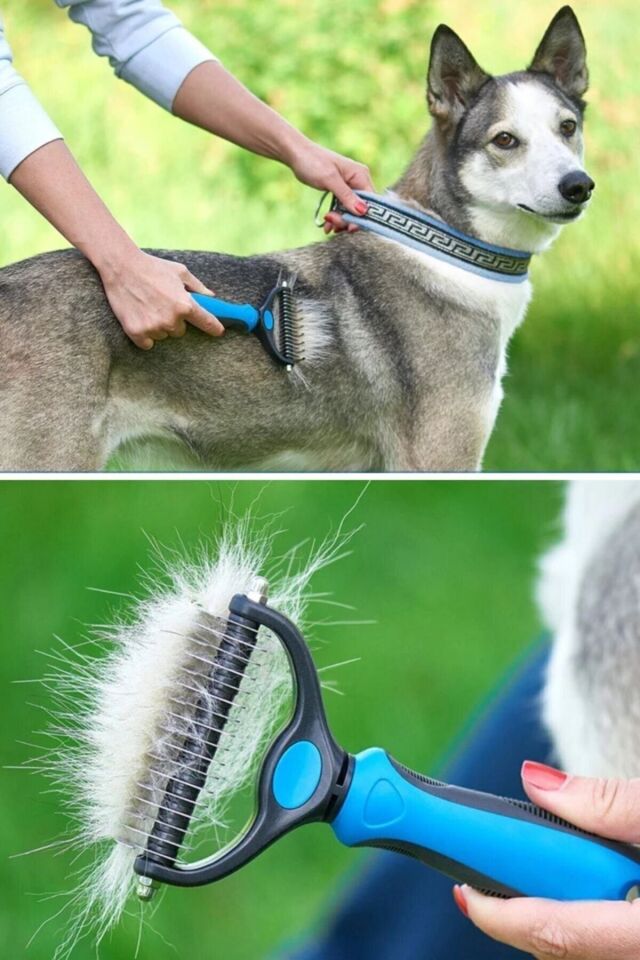 Plastik Saplı Metal Kedi Köpek Bakım Kıtık Tüy Topak Açıcı Tarak { 1 Adet } Tek Ebat