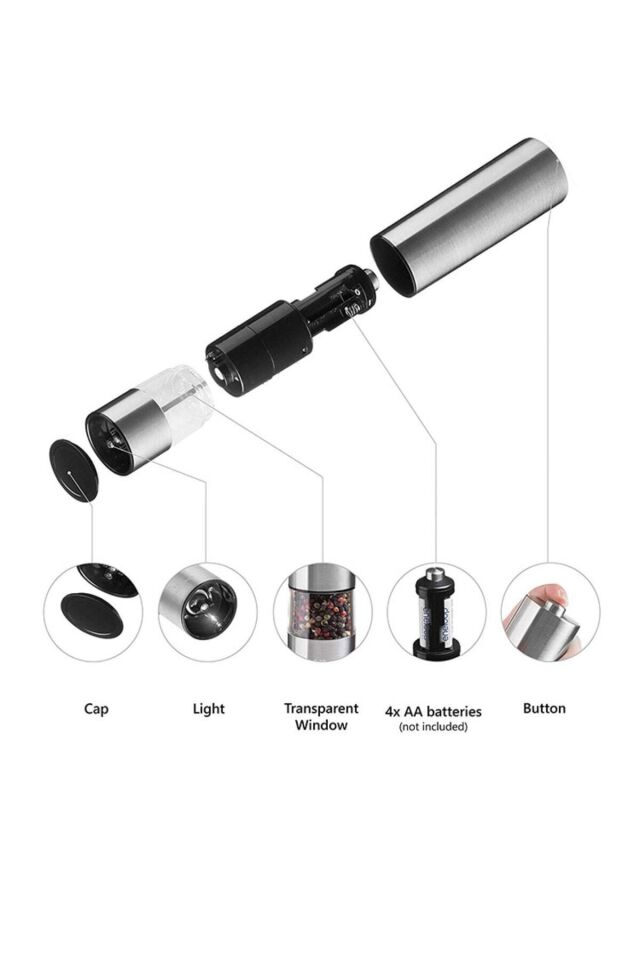 Otomatik Ayarlanabilir Tuz Karabiber Baharat Değirmeni Kspg-4806 Inox