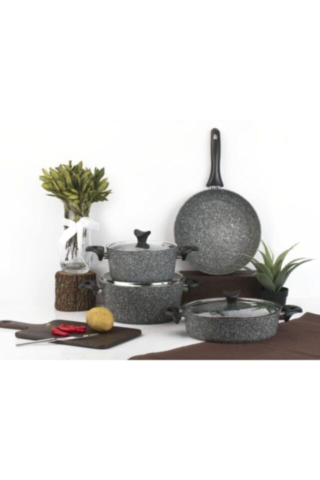 Taç Mastercook 7 Parça Tencere Seti Gri Gri - Tek Ebat - 26 cm
