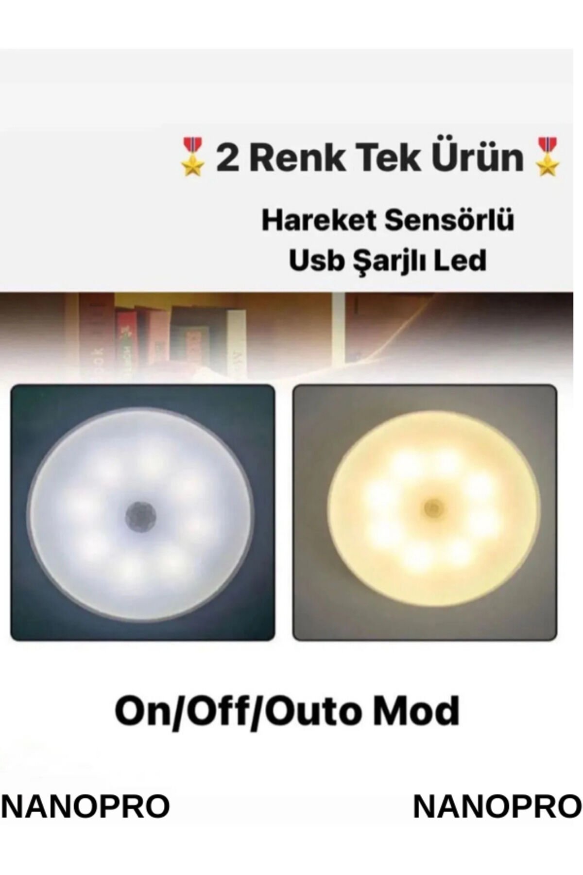 Nanopro Sensörlü Kabin Ve Duvar Armatürü Ledli Ve Şarjlı Tek Ebat