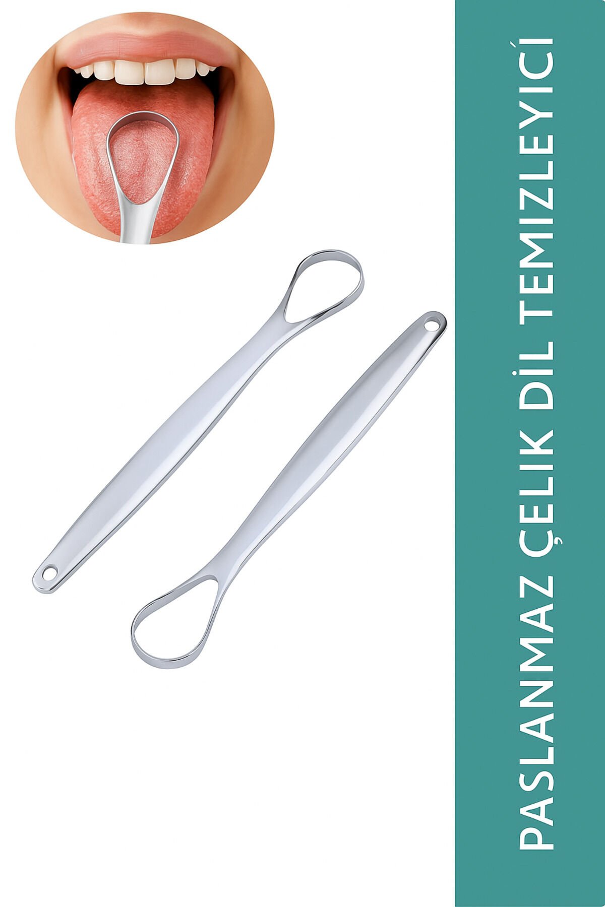 Dil Temizleme Aparatı Dil Kazıma Çubuğu Temizleyici Kazıyıcı Sıyırıcı Tek Ebat