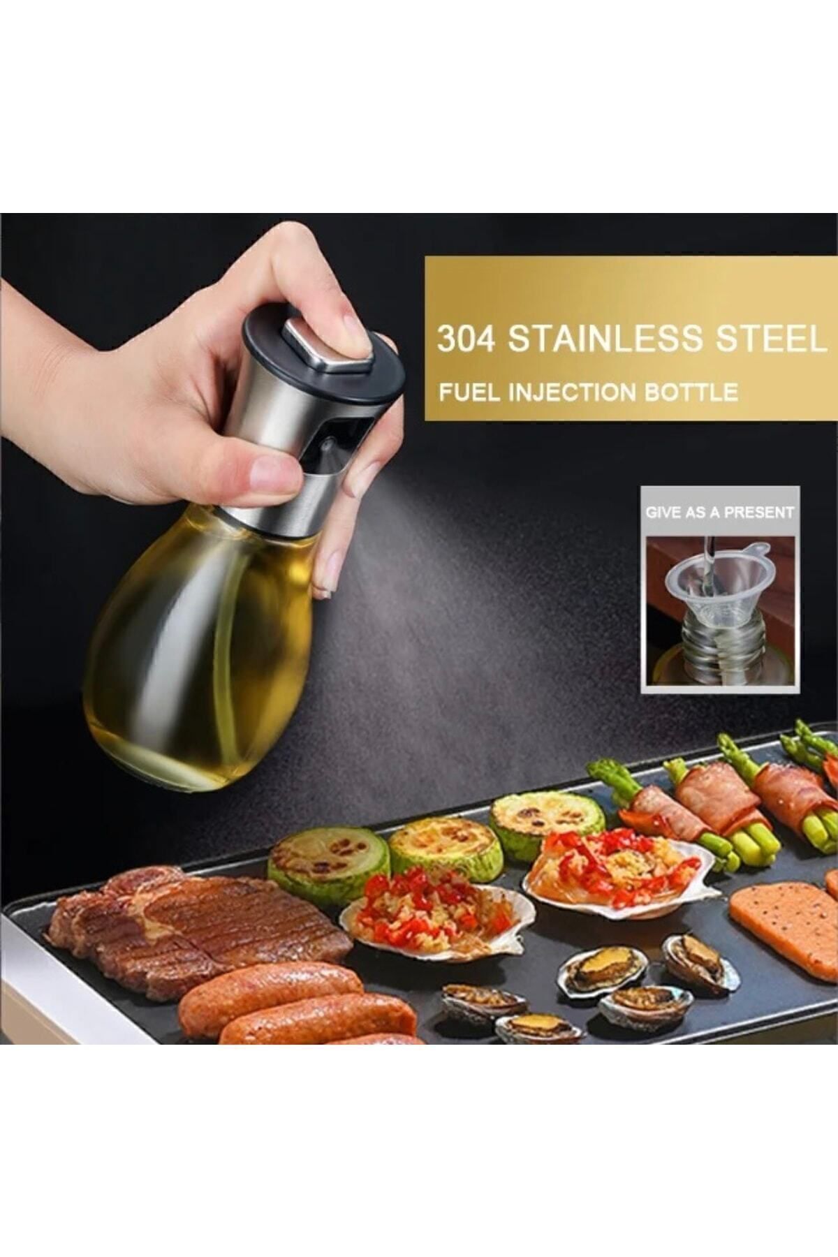 Püskürtmeli Cam Şişe Sprey Şişesi Yağ Şişesi Zeytinyağı Limon Püskürtücü Yağdanlık