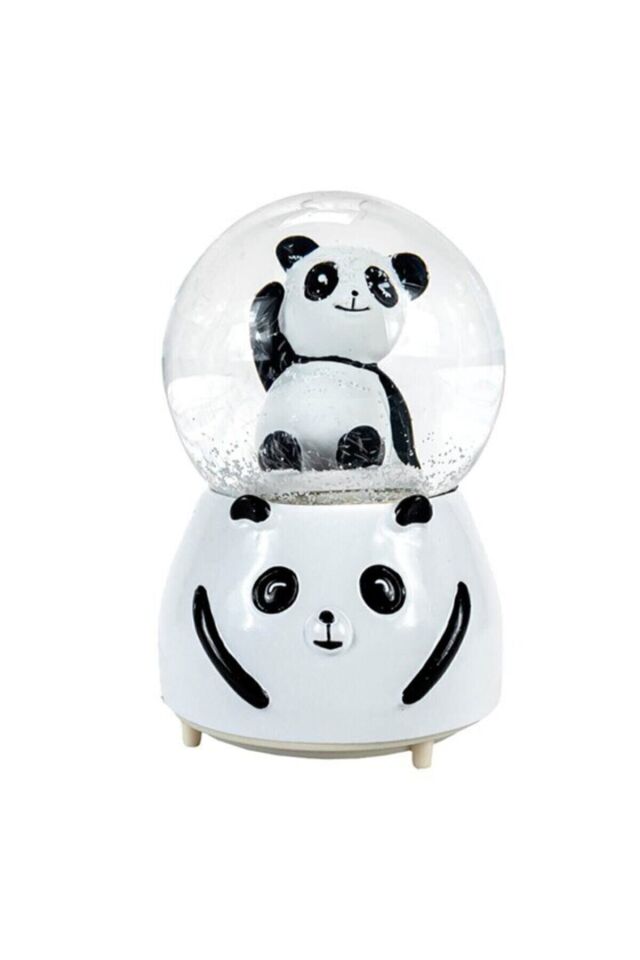 Panda Kar Küresi Büyük Boy Işıklı Müzikli Otomatik Kar Püskürtme Tek Ebat