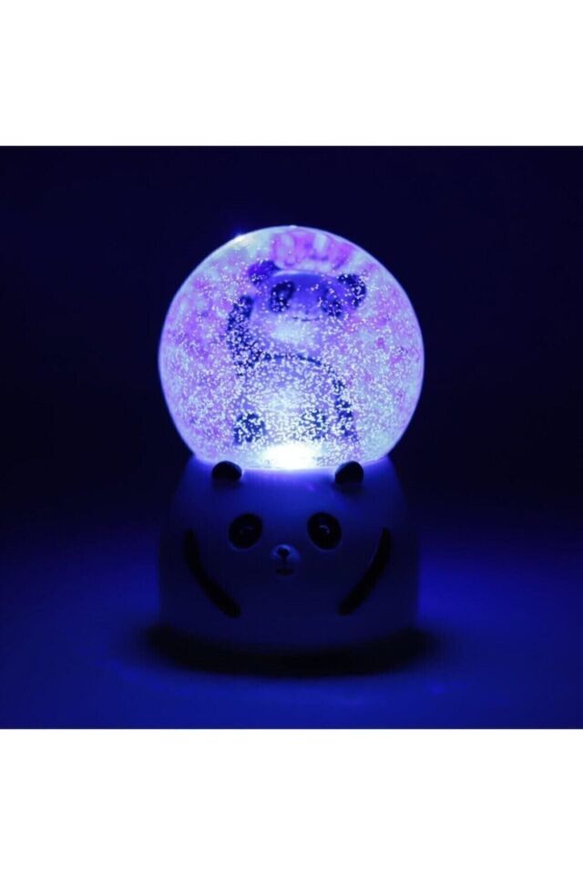 Panda Kar Küresi Büyük Boy Işıklı Müzikli Otomatik Kar Püskürtme Tek Ebat