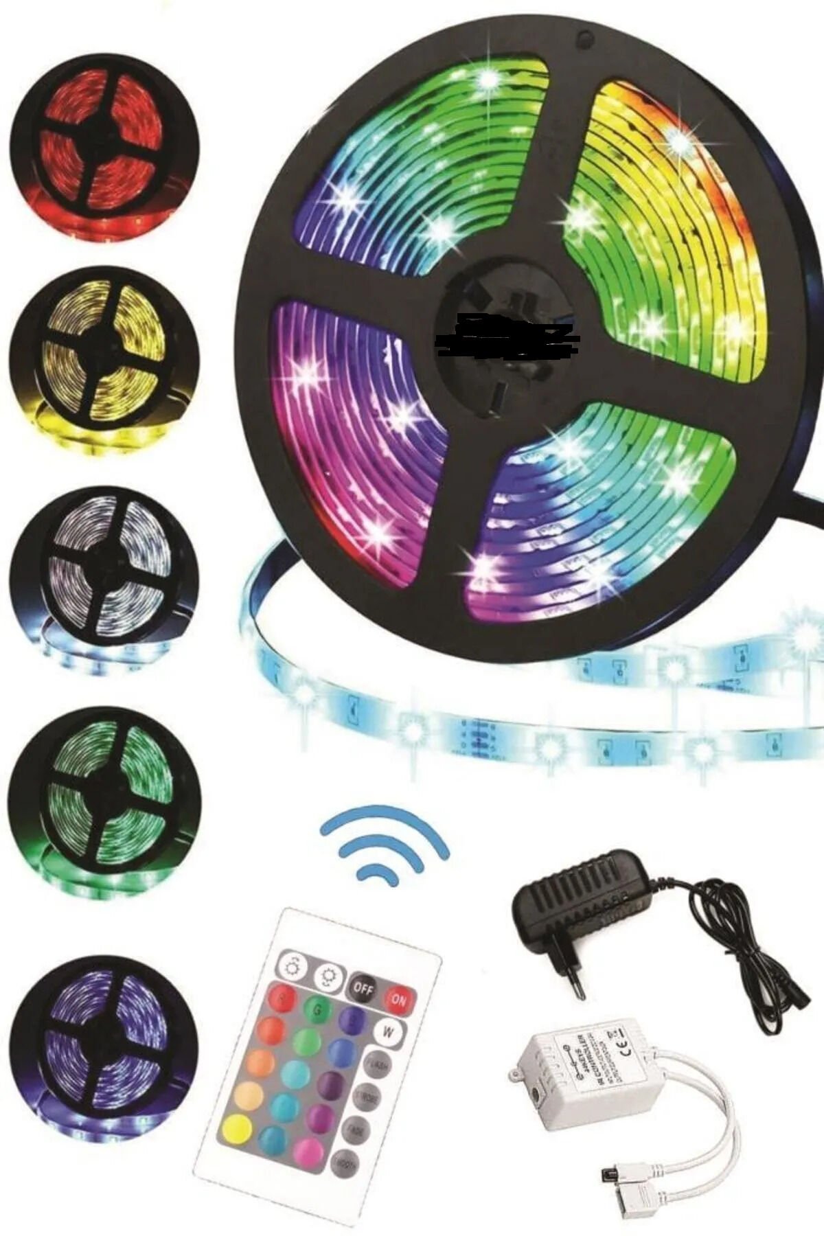 Şerit Led Rgb 5 Metre 24 Tuşlu Kumandalı 20 Renk Iç Mekan Tak Çalıştır Karışık Çok Renkli - Tek Ebat