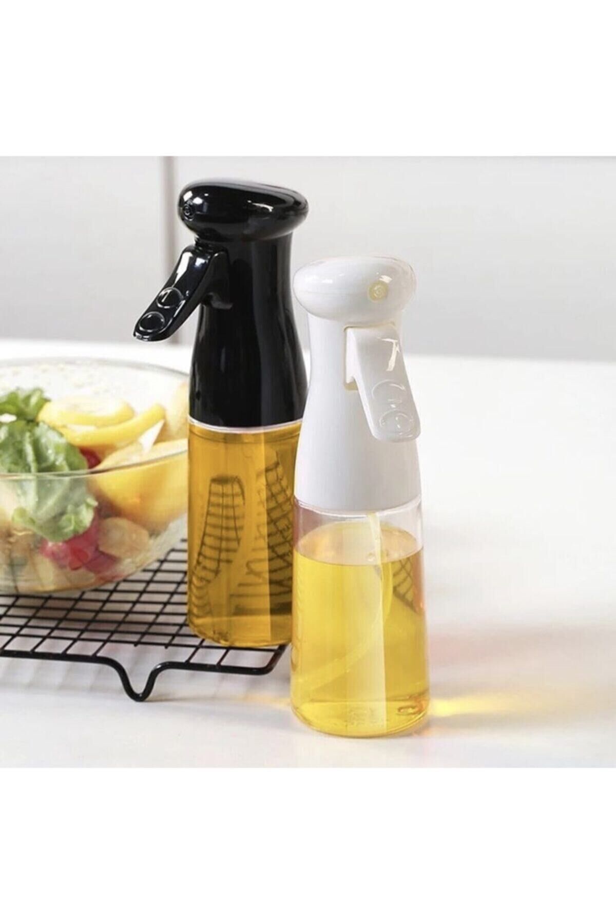 Beyaz Siyah Cam Sprey Yağdanlık 200 ml Siyah Beyaz - Tek Ebat