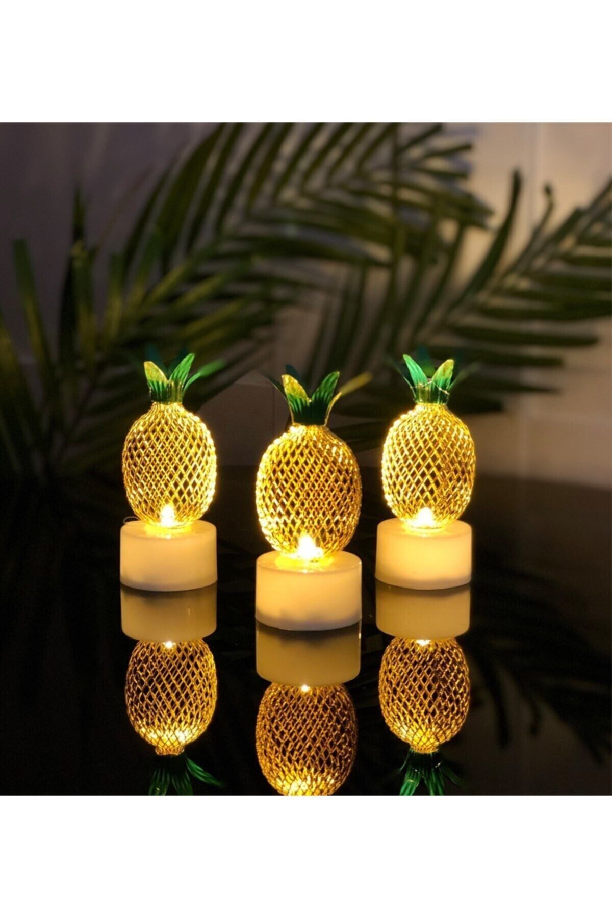 3'lü Mini Ananas Gece Lambası No Colour-1 - Tek Ebat
