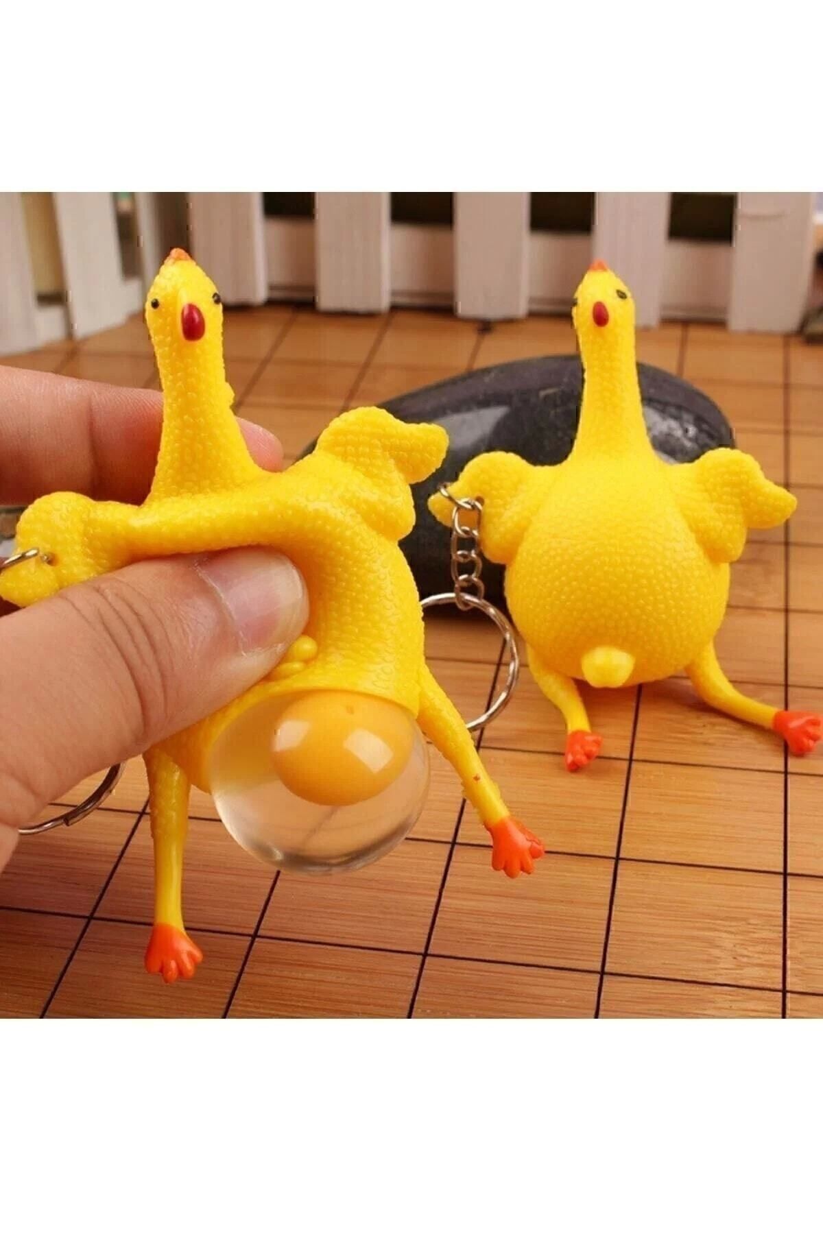 Squishy Yumurtlayan Tavuk Anahtarlık Çanta Ve Cüzdan Süsü Hediyelik Popit Tek Ebat