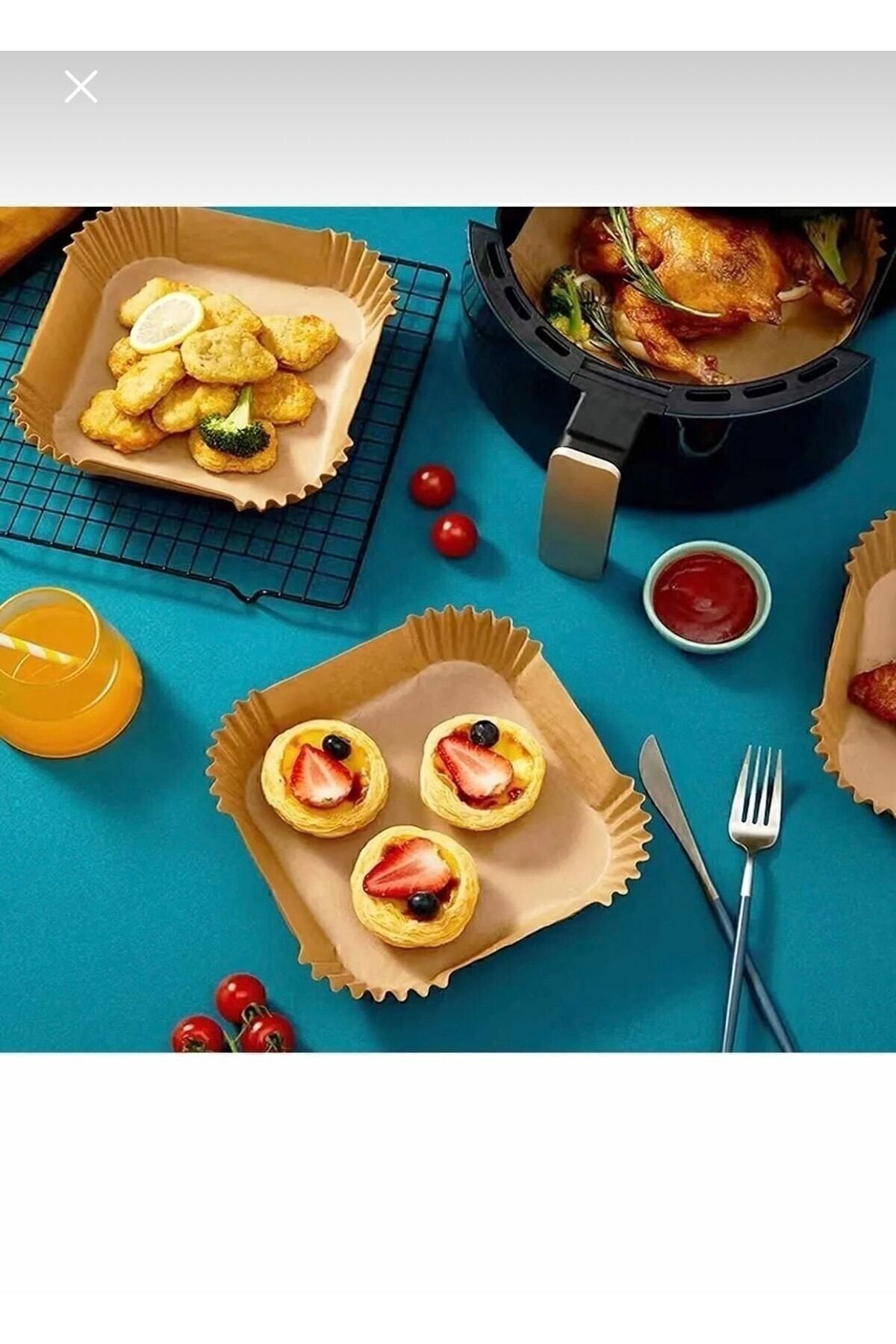 Pisirme Kagidi Airfryer Xxl Xl Air Fryer Yagli Kagit Xiaomi Philips Tüm Markalara Uyumlu 50 Adet